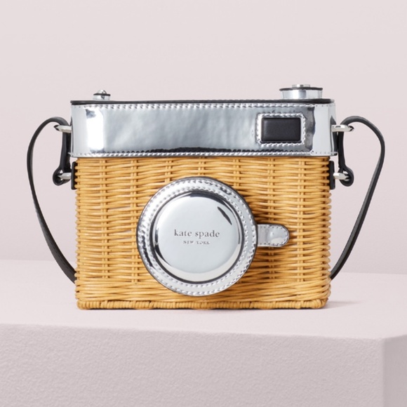 kate spade Handbags - Brand New Kate Spade Rose Wicker Camera Bag
